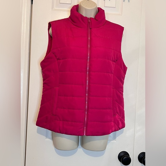 Aeropostale Vest, Zip Closure, Pockets, Bright Pink, Size Large - Picture 1 of 8